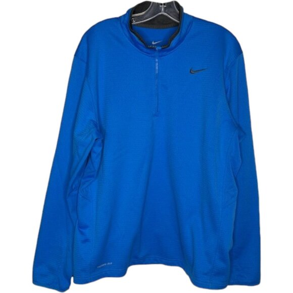 Nike Therma-Fit 1/4 Zip Grid Fleece - Team Royal Blue/Black - XL - Picture 1 of 9